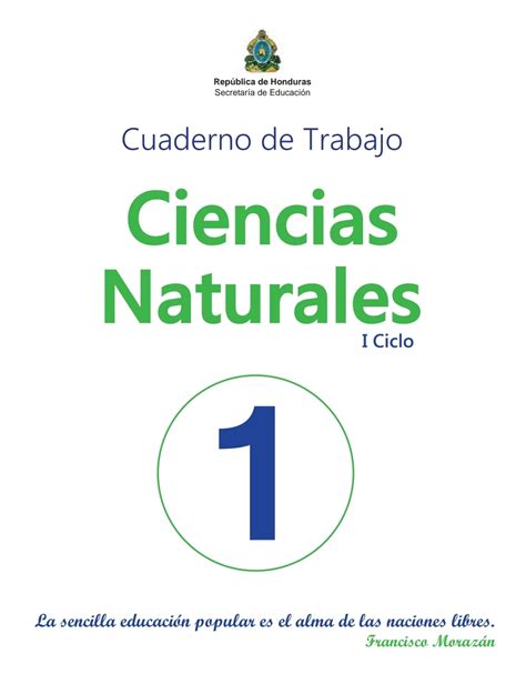 Cuaderno De Trabajo De Ciencias Naturales 7 Septimo Grado Honduras