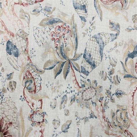 French Country Lee Jofa Burling Print Linen Designer Fabric By The Yard