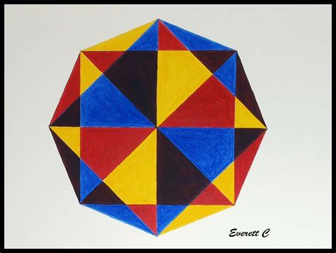 Colored pencil drawing, "Octagon," 9 x 12. Colored pencils ...