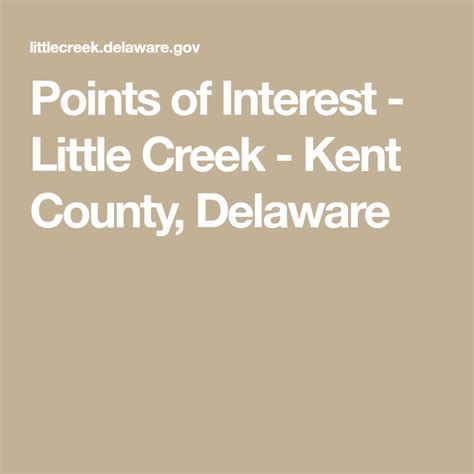 Points Of Interest Little Creek Kent County Delaware