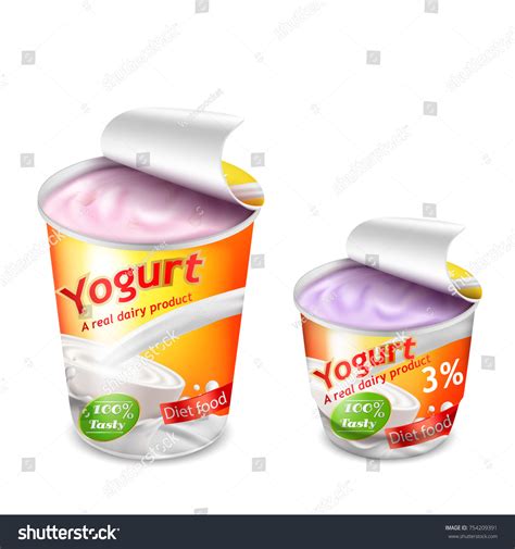 vector  realistic packing yogurt isolated stock vector  shutterstock