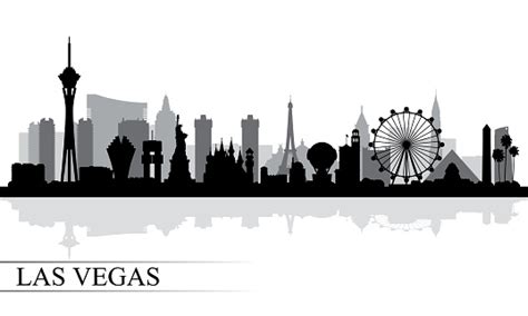 Las Vegas City Skyline Silhouette Background Stock Illustration