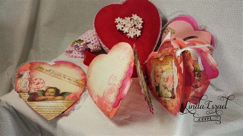 Valentine Junk Journal In Heart Box Linda Israel