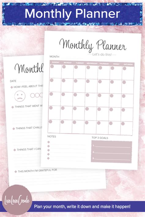 This Simple And Elegant Monthly Planner Printable Has Been Designed To