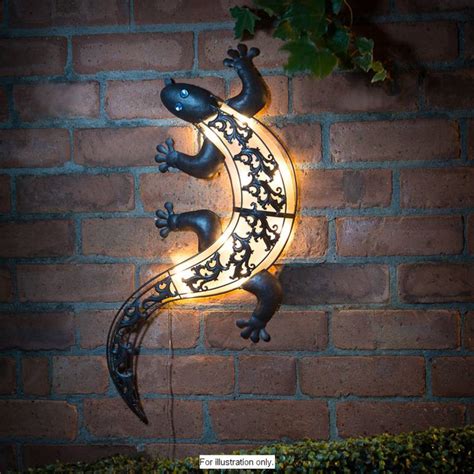 Solar Light Gecko Wall Art Outdoor Led Furniture Pinterest