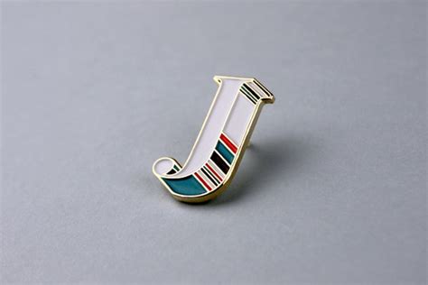 Character Collection Lapel Pins Letter J