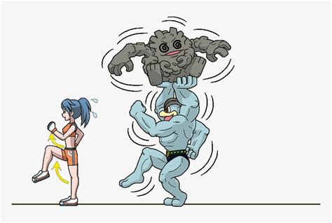 Machamp Graveler Pokemon Battle Girl Npc Trainer カイリキー Cartoon