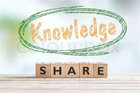 Share Knowledge Sign On A Table With A Stock Image Colourbox