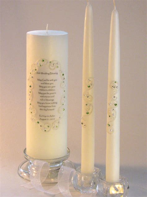 Celtic Attic Wedding Candles Claddagh Unity Altar Candles Shamrock