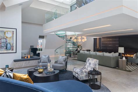 elegant contemporary mayfair penthouse  sleek glass
