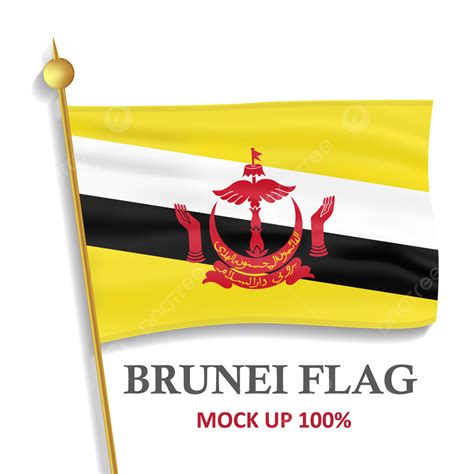 Flag Mock Up Vector Png Images Brunei Flag Waving Mock Up Brunei Flag