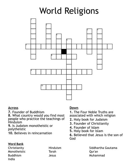 Major World Religions Word Search Wordmint