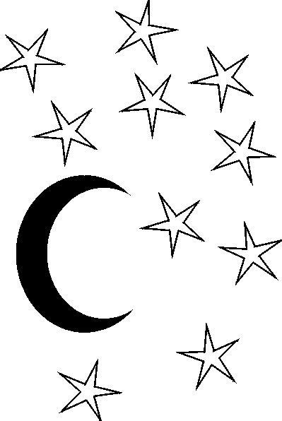 Printable Moon And Stars Cut Out Templates