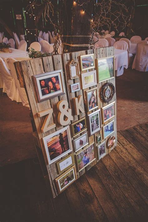 Wedding Pallet Collage Using Frames Velcro And Old Pallets