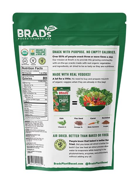 Veggie Chips Kale Brads Plant Based