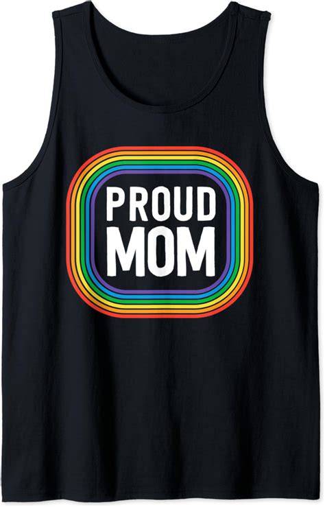 Proud Mom With Pride Mother Gay Pride Stuff Lgbt Rainbow Tank Top Amazon Co Uk Fashion