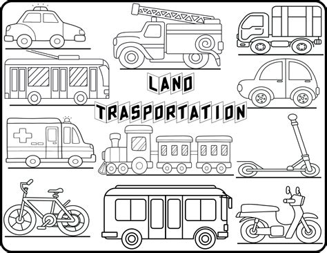 Land Transportation Coloring Pages