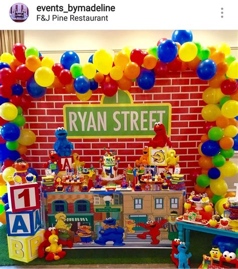 Elmo Turns One Table Centerpiece Sesame Street Birthday Party