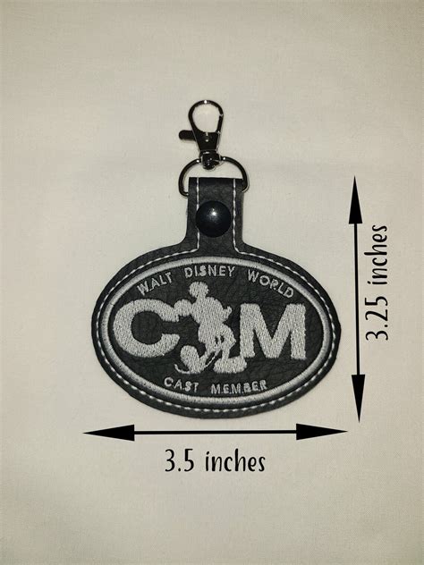 Walt Disney World Cast Member Embroidered Keychain Wdw Cm Keyfob Etsy