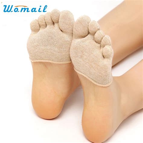 Womail Newly Design Women Invisible Cotton Blend Half Grip Full Five