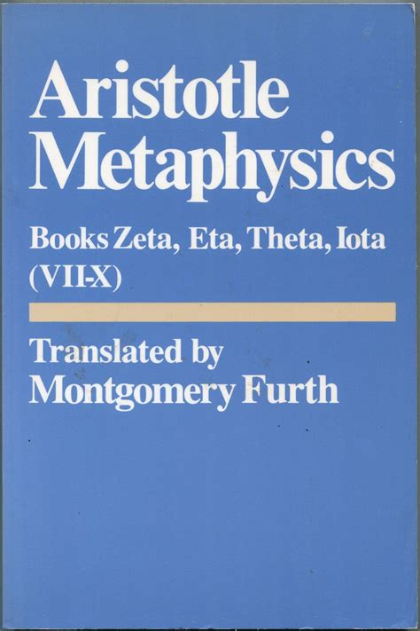 Aristotles Metaphysics Books Zeta Eta Theta Iota Vii X By