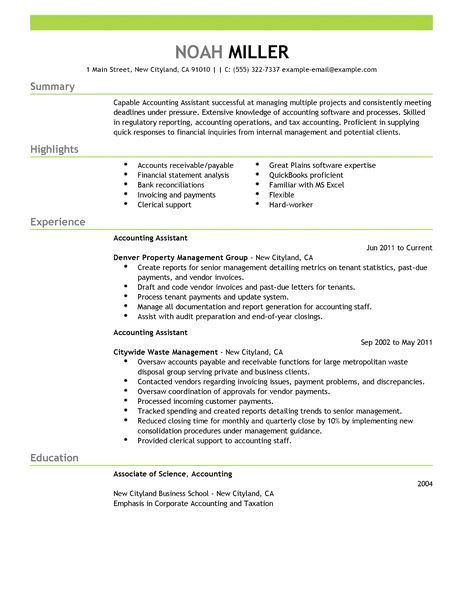 Finance cv template (accounts and finance example content) : Accounting Assistant Resume Examples | Accounting ...