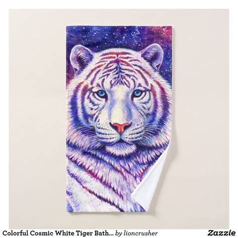 Comfort them day after day with these plush, colorful towels. Colorful Cosmic White Tiger Bath Towel Set | Zazzle.com ...
