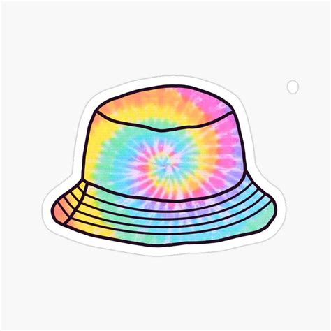 Tie Dye Bucket Hat Sticker By Xojulia Preppy Stickers Tie Dye