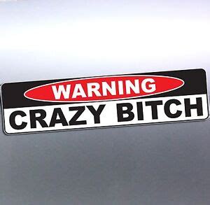 Warning CRAZY BITCH Funny Crazy Car Vinyl Sticker X Mm Aussie Made X Wd EBay