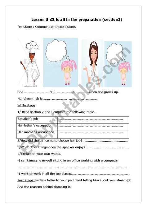 Lesson 5 It Is All In The Preparation Esl Worksheet By Vbnwafaenglish