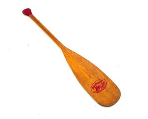Vintage Boat Oar Wooden Beaver Rowing Paddle Rare Red Stencil Etsy