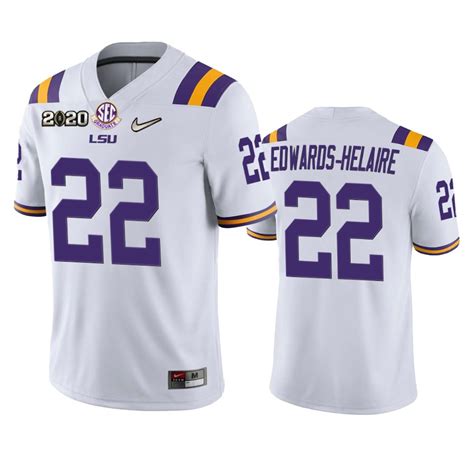 Clyde Edwards Helaire Lsu Tigers National Championship White Jersey Nyjerseys Store