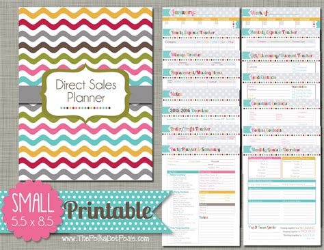 Direct Sales Planner Printable Set Sized Small 55 X