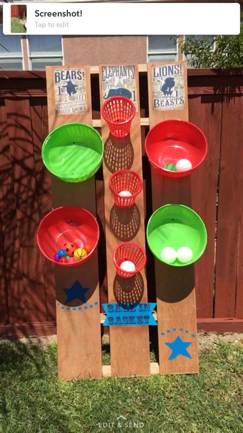 Diy Carnival Game Ball In Basket Circus 1st Birthday Fun Games