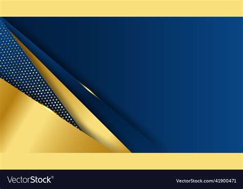 Elegant Navy Blue Gold Background With Overlap Vector Image