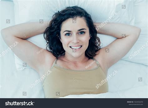 Smiling Beautiful Woman Sleeping Bed Stock Photo 1024556470 Shutterstock