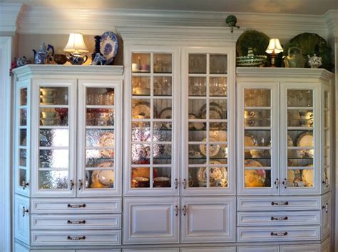 Cherry and maple buffet and matching wall cabinets. China Cabinet
