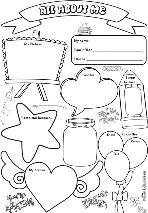 All About Me Worksheet Free Printable The Mum Educates