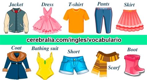 Vocabulario De Ropa En InglÉs Parte Clothes Ropa Con A En Ingles