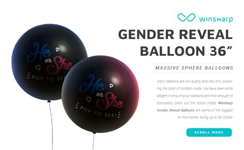 Winsharp Gender Reveal Balloon 36 One Set Of Designed Sphere Balloons With 2 Packs Pink And