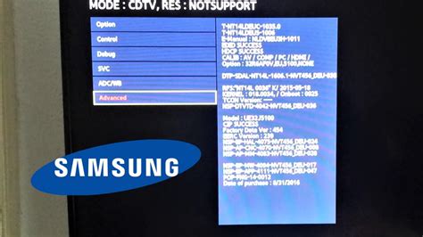 Hello i have a samsung un55d6000 i have adjusted the setting i wanted in service menu since my channels where all dark but now i can´t seem to save the settings i can´t exit the menu and if i shut. How to enter Samsung TV Advanced option in Service menu ...