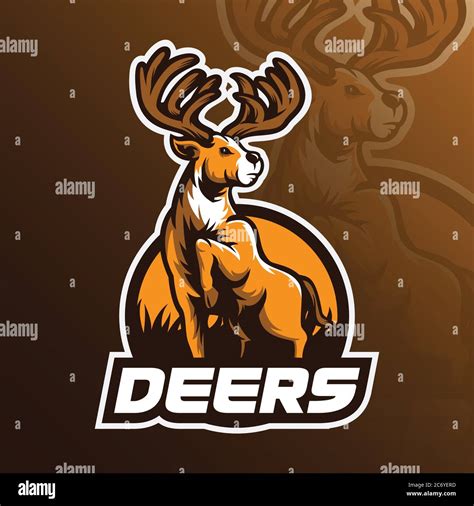 Deer Mascot Vector Logo Design With Modern Illustration Concept Style