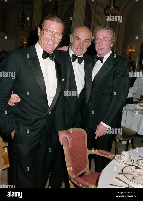 Archive Cannes France C May 1991 Roger Moore Sean Connery And Michael Caine At The Cannes