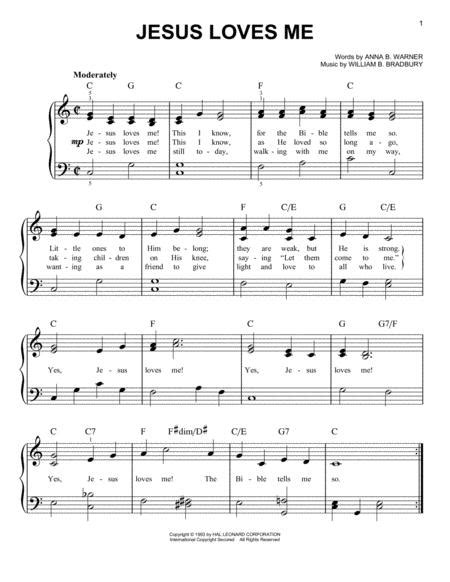 Jesus Loves Me Easy Sheet Music Sheet Music To Download And Print