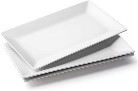 Dowan Large Rectangular Serving Platters 14 Inches White Rectangle