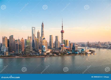 Shanghai Pudong At Dusk Stock Photo Image Of Aerial 39854214