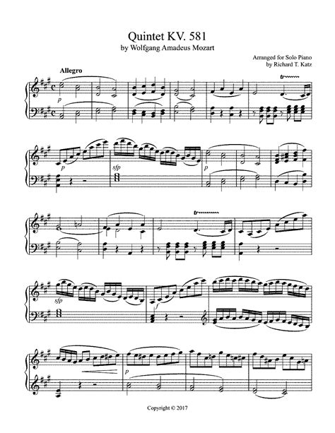 Clarinet Quintet In A Major K581 Mozart Wolfgang Amadeus Imslp