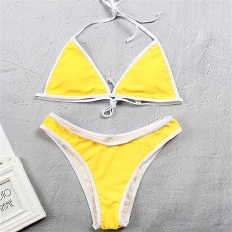 buy bikini swimwear women swimsuit 2019 new micro sexy halter bikini set