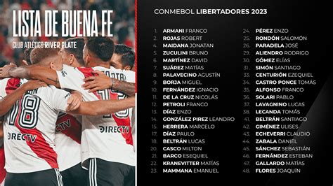 La Lista De Buena Fe De River Para La Copa Libertadores 2023