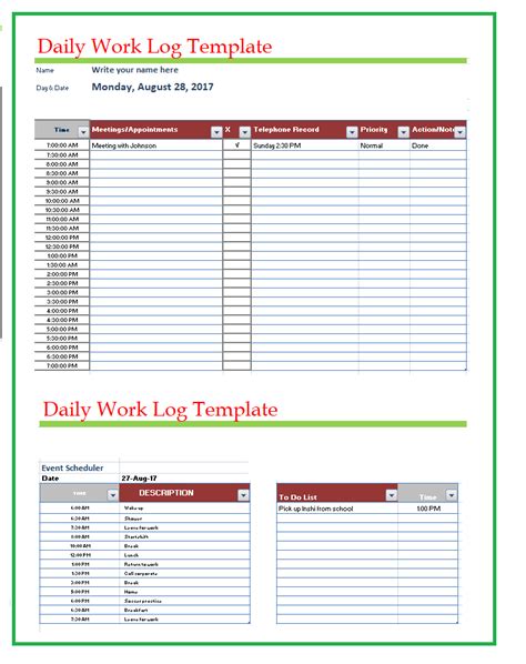 Style the outfits with the jewellery from the company we are collaborating with to uplift the outfits and give them an edge. Daily Work Log Templates | Daily schedule template, Resume ...